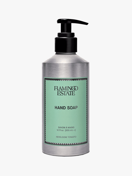 Flamingo Estate Roma Heirloom Tomato Hand Soap on a light gray background